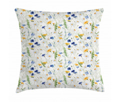 Poppies Daisies Rural Pillow Cover