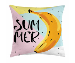 Banana on Pastel Geometric Pillow Cover