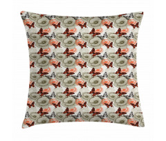 Poppies and Butterflies Pillow Cover