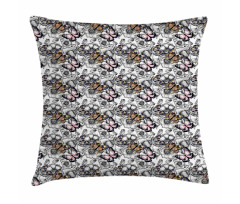 Monarch Butterfly Retro Pillow Cover