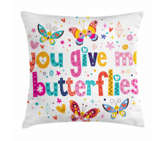 Words Hearts Cartoon Pillow Cover