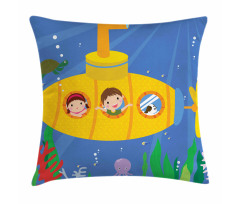 Boy Girl Dog Underwater Pillow Cover