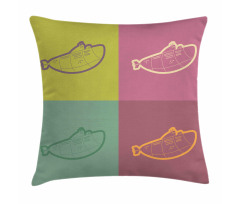 Outline Drawing in Square Pillow Cover