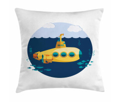 Nautical Wave Fish Bubble Pillow Cover