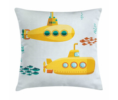 Undersea Periscope Fish Pillow Cover