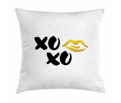 Simple Lettering with Lip Kiss Pillow Cover