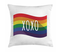 Waving Rainbow Flag Acronym Pillow Cover