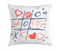 Hearts Lips and I Love You Pillow Cover