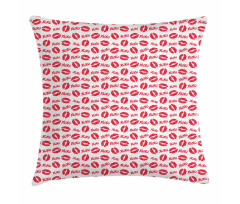 Lipstick Kiss Acronym Pattern Pillow Cover