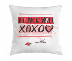 I Like You Brushstrokes Pillow Cover