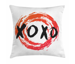 Grungy Brush Painting Circle Pillow Cover