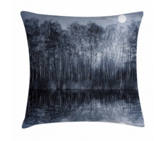 Night Woodland by the Lake Pillow Cover