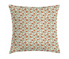 Carnations Curlicue Leaves Pillow Cover