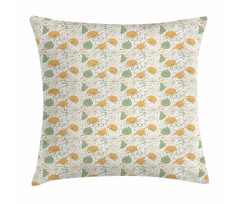 Curlicue Graceful Flowers Pillow Cover