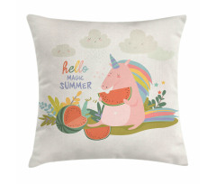 Summer Unicorn Watermelon Pillow Cover