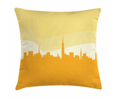 Panoramic Silhouette Cityscape Pillow Cover