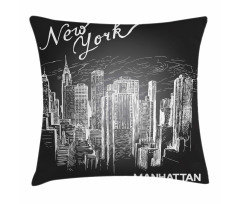 New York Manhattan Skyscrapers Pillow Cover