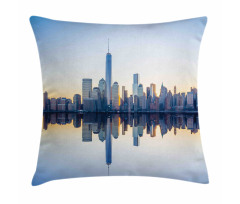 Manhattan Skyline Reflection Pillow Cover