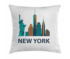 Simple New York Text Landmarks Pillow Cover