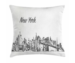 Simplistic Sketch of New York Pillow Cover