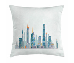 Megacity New York Illustration Pillow Cover