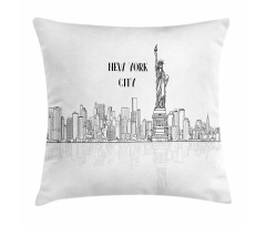 Outline Cityscape New York City Pillow Cover