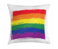 Watercolor Rainbow Flag Love Pillow Cover