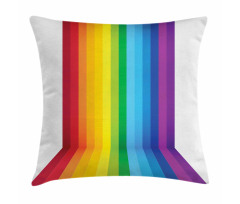 Shade of Rainbow Colors Line Pillow Cover