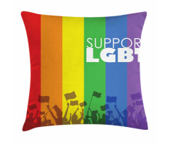 Support LGBT Celebration Flag Pillow Cover