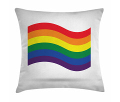 Waving Gay Flag Illustration Pillow Cover