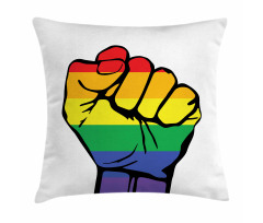 Gay Rights Rainbow Fist LQBT Pillow Cover