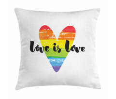 Love is Love Rainbow Heart Pillow Cover