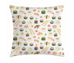 Japanese Cuisine Cartoon Art Pillow Cover