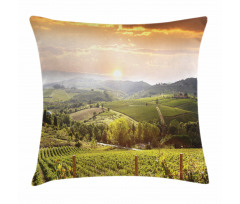 Rural Fields Rising Sun Pillow Cover