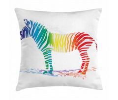 Zebra Rainbow Colors Pillow Cover