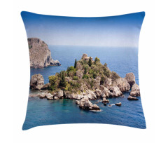 Taormina Beach Rocky Island Pillow Cover