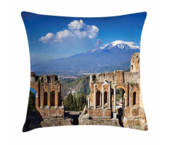 Greek Roman Ruins Landscape Pillow Cover