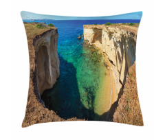 Panoramic Sea and Grotto Pillow Cover