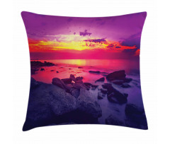 Sunset over Sea Cloudy Pillow Cover