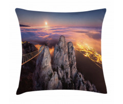 Full Moon Sunset Alps Pillow Cover