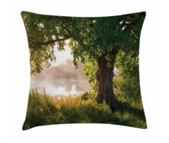 Stream Mystic Foggy Scene Pillow Cover