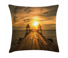 Wooden Dock Bangkok Bay Pillow Cover