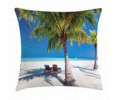 Island Palms Sunbeds Pillow Cover