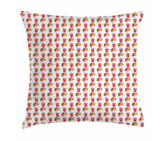 Tacos and Soda Cups with Pipes Pillow Cover