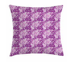 Purple Tones Floral Pattern Pillow Cover