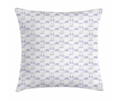 Ships and Waves Maritime Art Pillow Cover