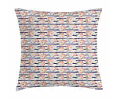 English Garden Navy Stripes Pillow Cover