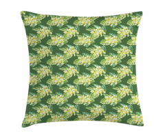 Exotic Flowers and Leaves Pillow Cover