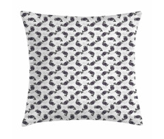 Sketchy Pattern Blueberry Pillow Cover