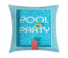 Retro Art Swimming Pool Pillow Cover